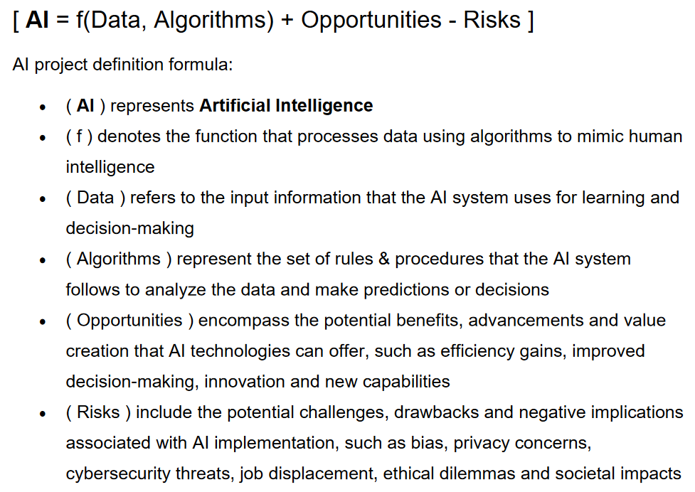 AI project dimensions in a nutshell