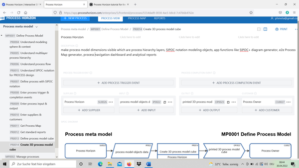 Neural network based SIPOC process modeler
